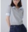 衿付きレイヤード風半袖ポロニット