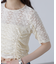 ストレッチレースドロストトップス