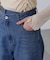 [低身長サイズ／Sシリーズ]アシメベルトコクーンデニムパンツ