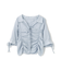 リボンシャーリングストライプブラウス