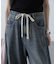 ドロストバレルレッグデニムパンツ