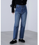 センタープレススリムストレートデニムパンツ