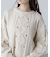 ハート刺繍ケーブルニット