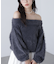 ロングシャギーオフショルニット