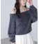 ロングシャギーオフショルニット