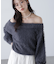 ロングシャギーオフショルニット