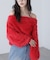 ロングシャギーオフショルニット