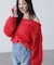 ロングシャギーオフショルニット