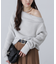 シャギーオフショルドレープネックニット