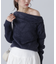 シャギーオフショルドレープネックニット