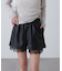 レースレイヤードエコレザーショートパンツ