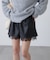 レースレイヤードエコレザーショートパンツ