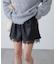 レースレイヤードエコレザーショートパンツ