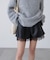 レースレイヤードエコレザーショートパンツ