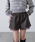 レースレイヤードエコレザーショートパンツ