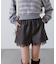レースレイヤードエコレザーショートパンツ