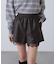 レースレイヤードエコレザーショートパンツ