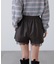 レースレイヤードエコレザーショートパンツ
