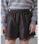 レースレイヤードエコレザーショートパンツ