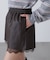レースレイヤードエコレザーショートパンツ