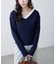 フリルドッキングＶネックニット〈MFM〉