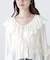 衿フリルペプラム前開きブラウス