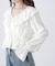 衿フリルペプラム前開きブラウス