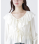 衿フリルペプラム前開きブラウス