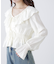 衿フリルペプラム前開きブラウス