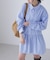 袖ドロストティアードシャツミニワンピース