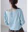 フロントギャザーネックリボン付きブラウス