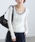 配色レイヤードリブニットカーディガン