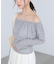 オフショルシアーギャザーカットソー