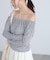 オフショルシアーギャザーカットソー