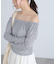 オフショルシアーギャザーカットソー