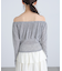 オフショルシアーギャザーカットソー