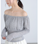 オフショルシアーギャザーカットソー