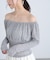 オフショルシアーギャザーカットソー