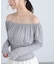 オフショルシアーギャザーカットソー