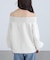 袖バルーンオフショルZIPカットソー