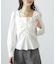 フロントギャザースクエアネックブラウス