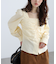 フロントギャザースクエアネックブラウス