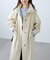 スタンドカラーロングトレンチコート