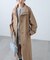 スタンドカラーロングトレンチコート