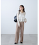 [低身長サイズ／Sシリーズ]梳毛調合繊タックワイドパンツ