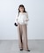 [低身長サイズ／Sシリーズ]梳毛調合繊タックワイドパンツ