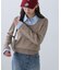 シャツレイヤードクルーネックニット