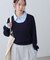 シャツレイヤードクルーネックニット