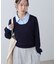 シャツレイヤードクルーネックニット