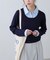 シャツレイヤードクルーネックニット